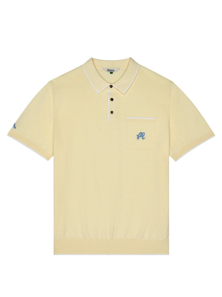 Malbon Blue Jay Knit Polo - Soft Yellow