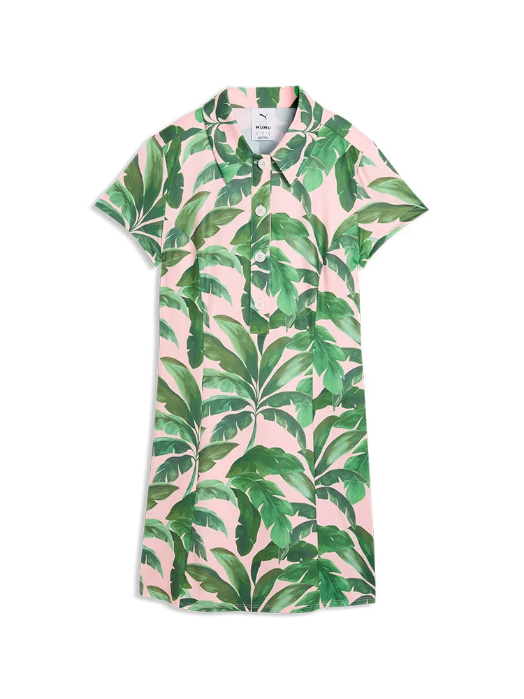 Puma x Mumu Palm Golf Dress - Rose Blossom/Opal Green