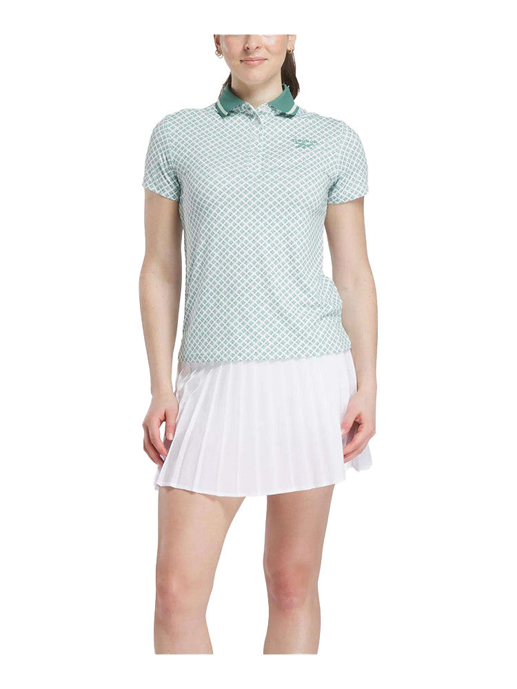 Reebok Womens Foulard Print Polo - Tranquil Teal/Deep Sea