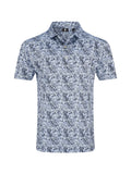 FootJoy Garden Print Lisle Polo Shirt (Athletic Fit) - Periwinkle