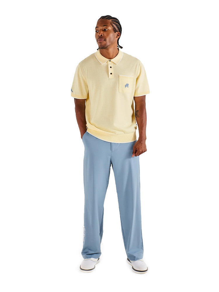 Malbon Blue Jay Knit Polo - Soft Yellow
