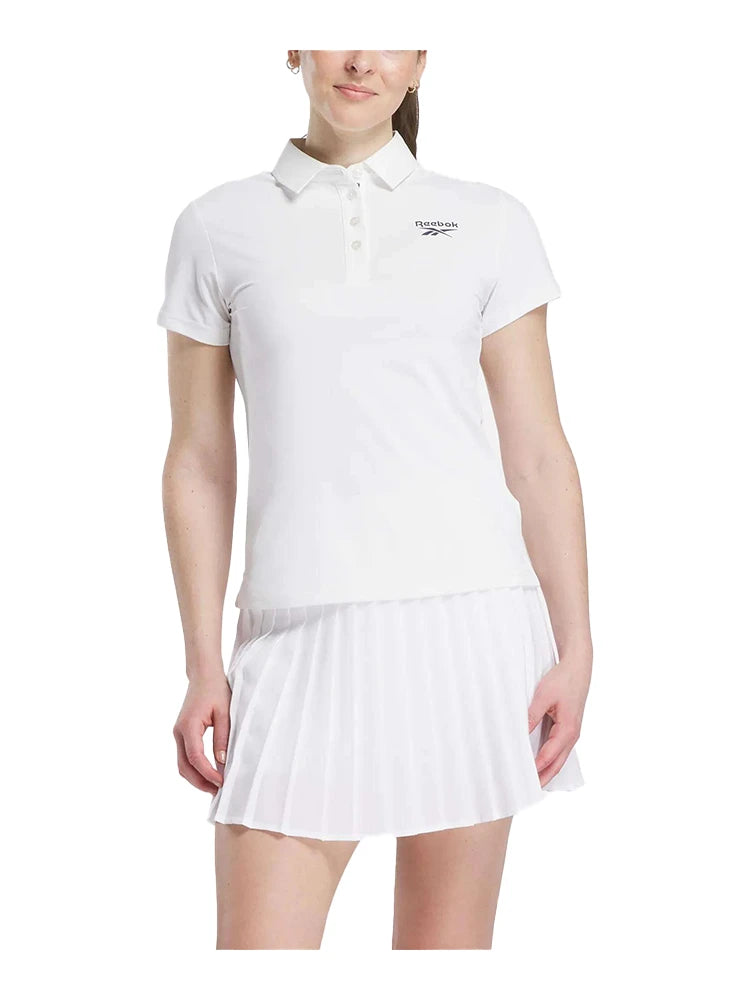 Reebok Womens Micro Pique Polo - White/Vector Navy