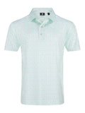 FootJoy Vintage Floral Lisle Polo Shirt (Athletic Fit) - White/Seafoam