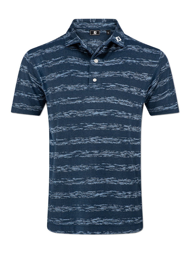 FootJoy Ikat Stripe Lisle Polo Shirt - Navy