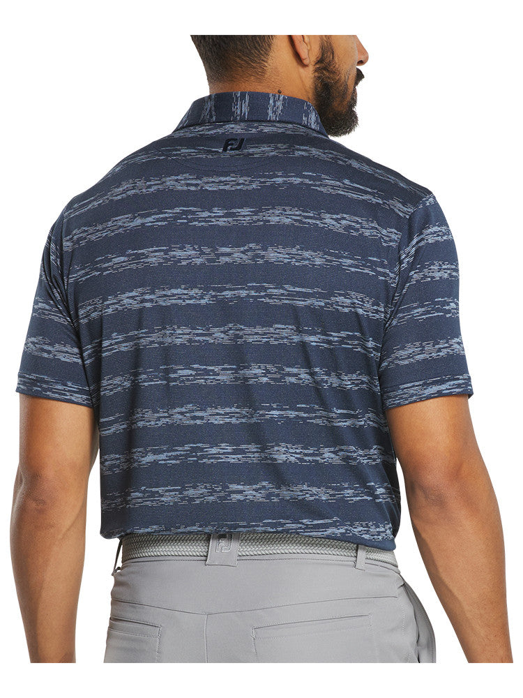 FootJoy Ikat Stripe Lisle Polo Shirt - Navy