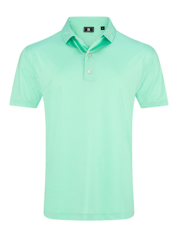 FootJoy Abascus Print Lisle Polo Shirt (Athletic Fit) - Seafoam