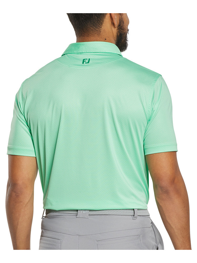 FootJoy Abascus Print Lisle Polo Shirt (Athletic Fit) - Seafoam