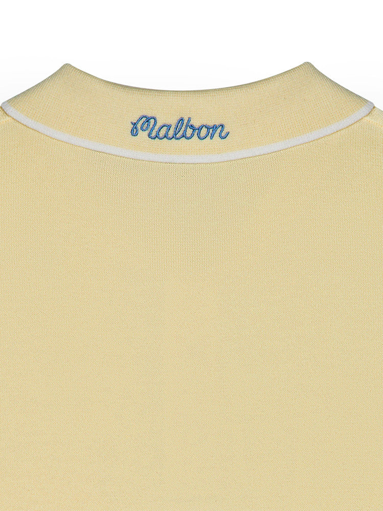 Malbon Blue Jay Knit Polo - Soft Yellow
