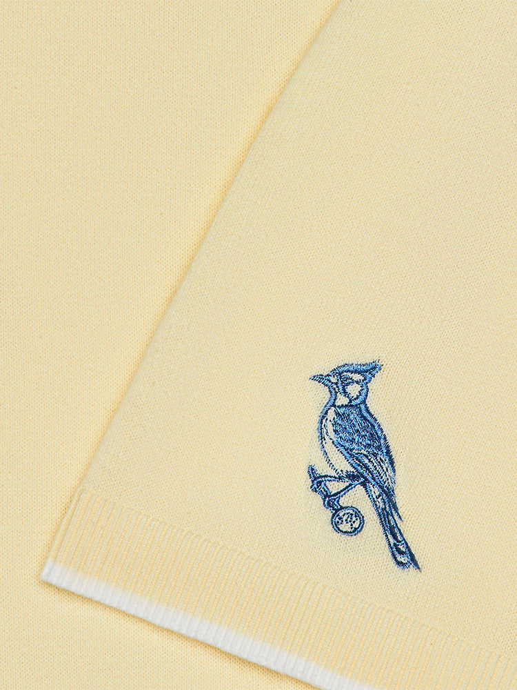 Malbon Blue Jay Knit Polo - Soft Yellow