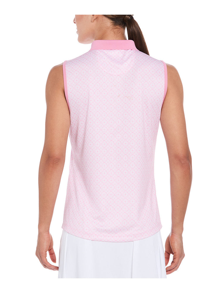 Ben Hogan Women's Medallion Dot Geo Sleeveless Polo - Orchid Smoke
