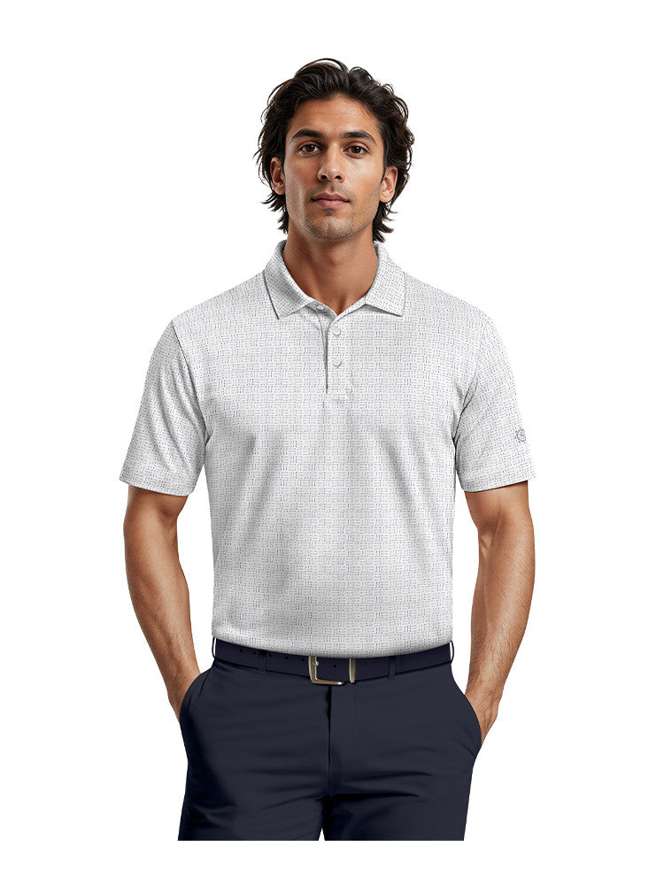 Ben Hogan Geo Printed Polo - Bright White