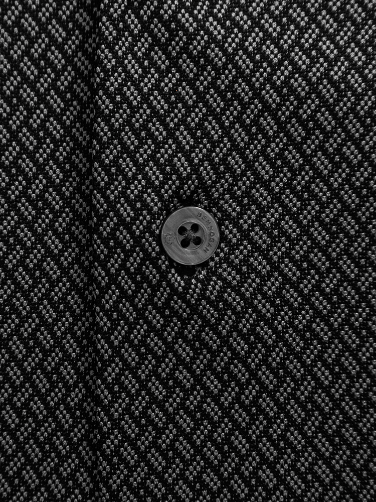 Ben Hogan 2 Tone Micro Geo Jacquard Polo - Caviar