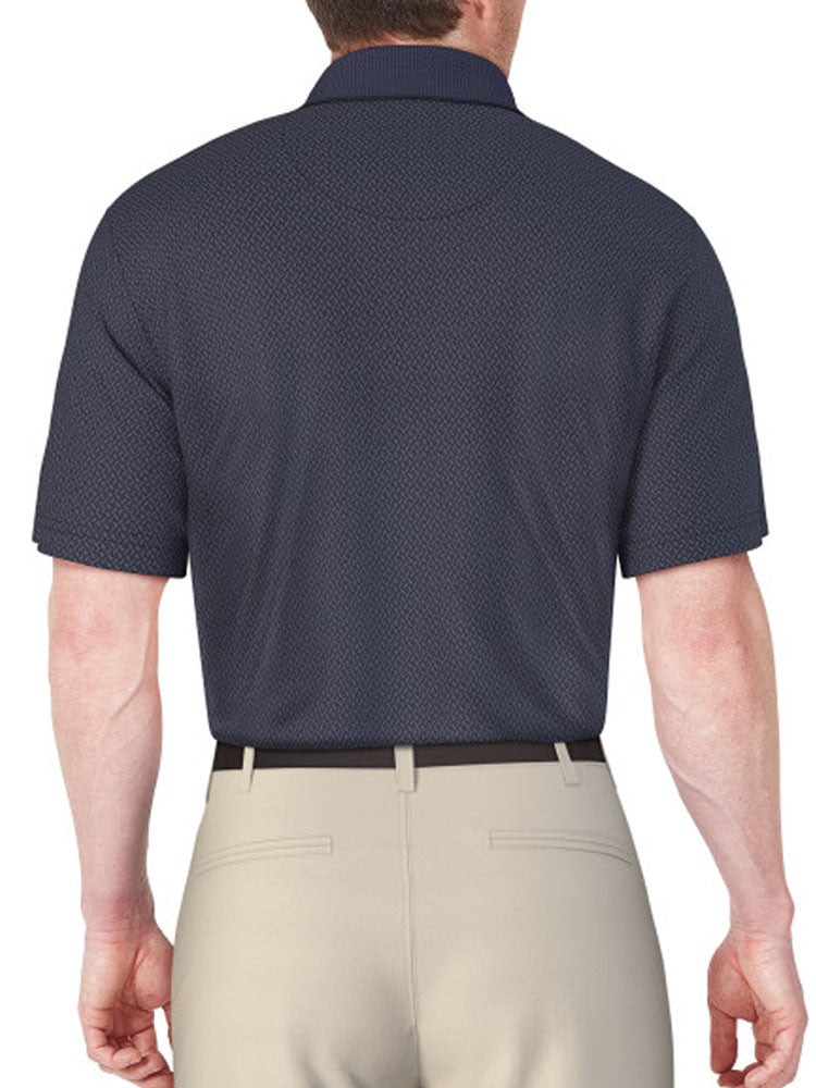Ben Hogan 2 Tone Micro Geo Jacquard Polo - Peacoat