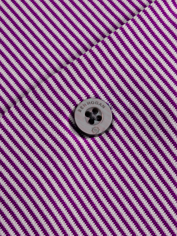 Ben Hogan Fine Line Stripe Polo Shirt - Phlox