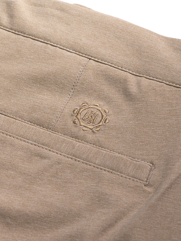 Ben Hogan Performance Flat Front 8-Inch Golf Short - Khaki Heather