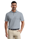 Ben Hogan Printed Birdseye Stripe Polo Shirt - Bright White