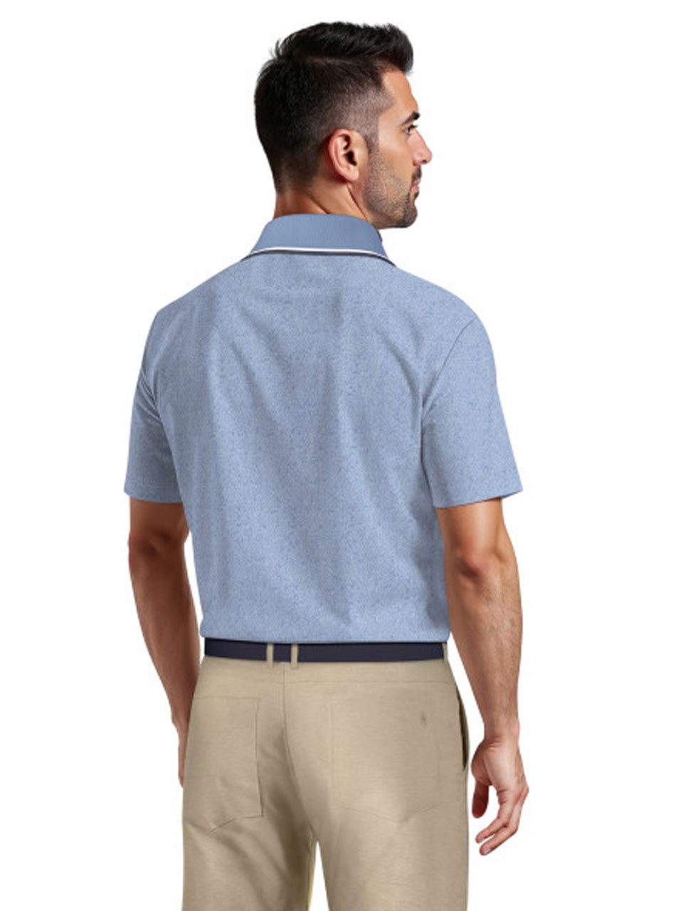 Ben Hogan Textured Botanical Polo Shirt - Ashleigh Blue