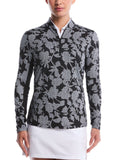 Ben Hogan Women's Heritage Floral Printed Sun Protection Shirt - Caviar