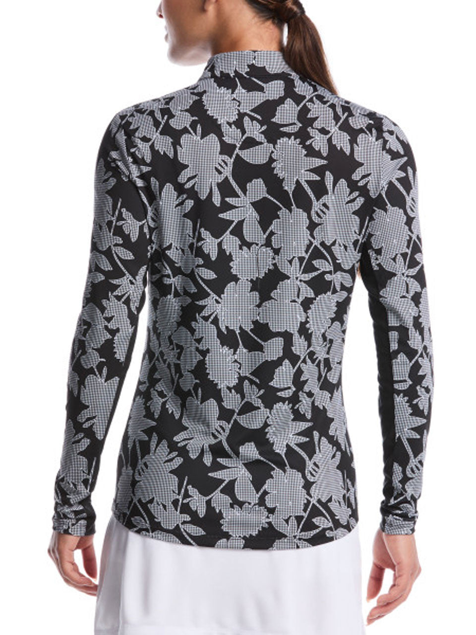 Ben Hogan Women's Heritage Floral Printed Sun Protection Shirt - Caviar