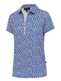 Birdee Sport Women's Santorini Zipper Short Sleeve Top - Cobalt