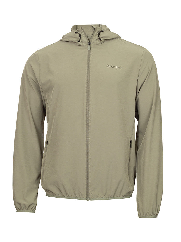 Calvin Klein Latitude Hooded Full Zip Windbreaker - Military