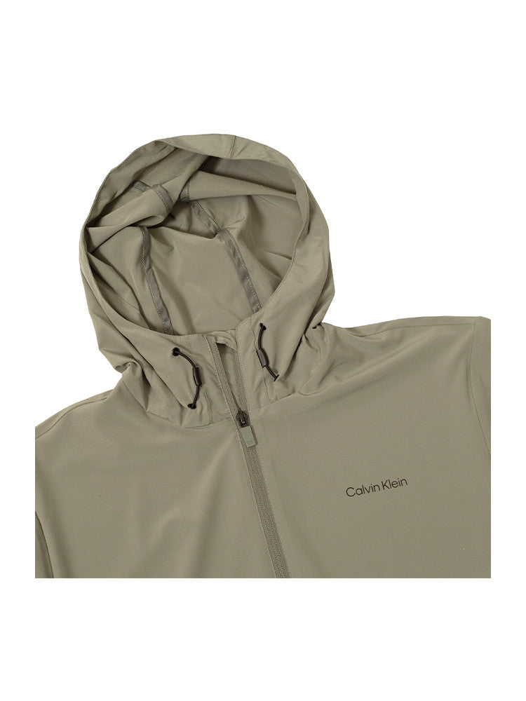 Calvin Klein Latitude Hooded Full Zip Windbreaker - Military