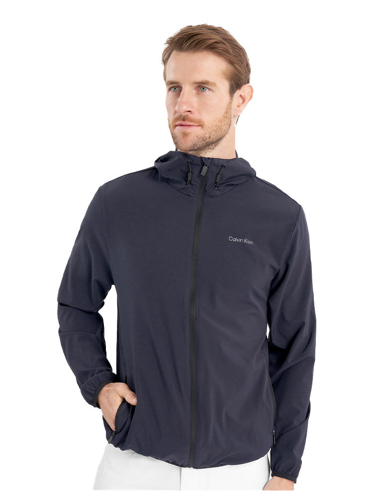 Calvin Klein Latitude Hooded Full Zip Windbreaker - Navy