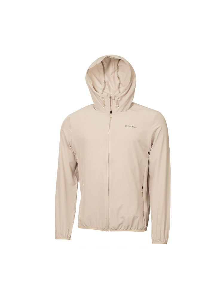 Calvin Klein Latitude Hooded Full Zip Windbreaker - Stone
