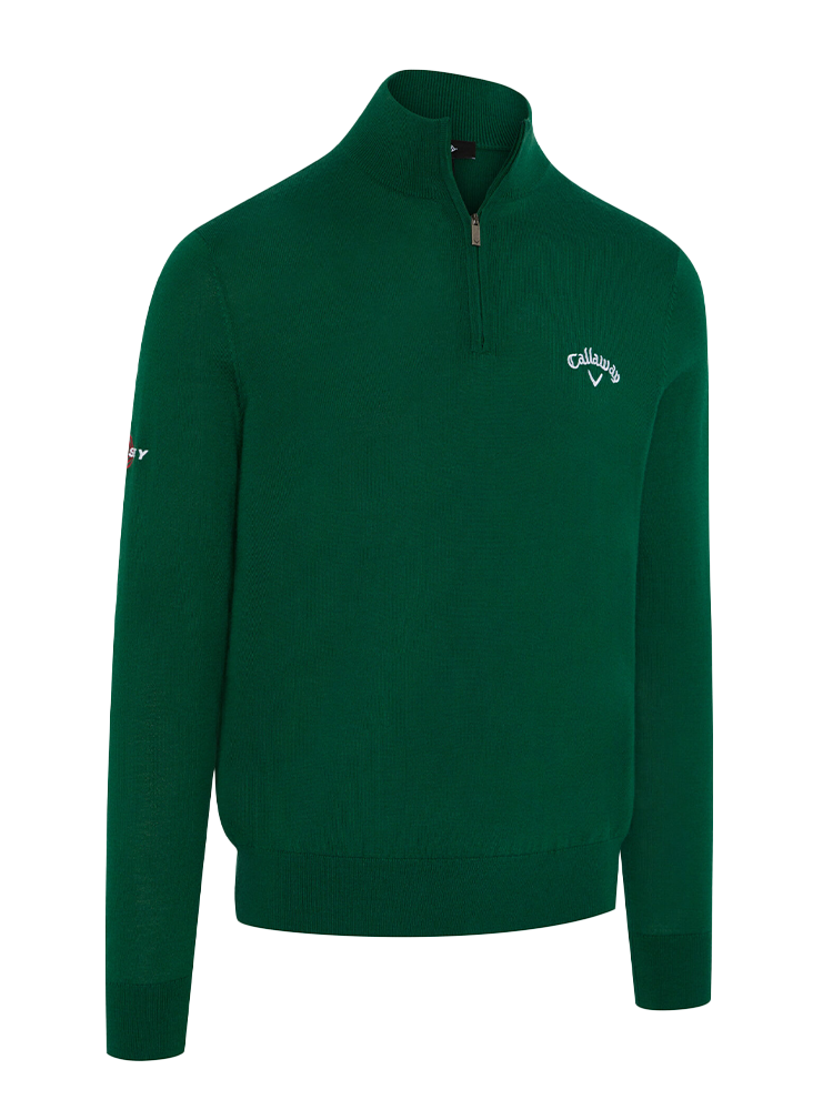 Callaway 1/4-Zip Blended Merino Sweater - Deep Galapagos Green