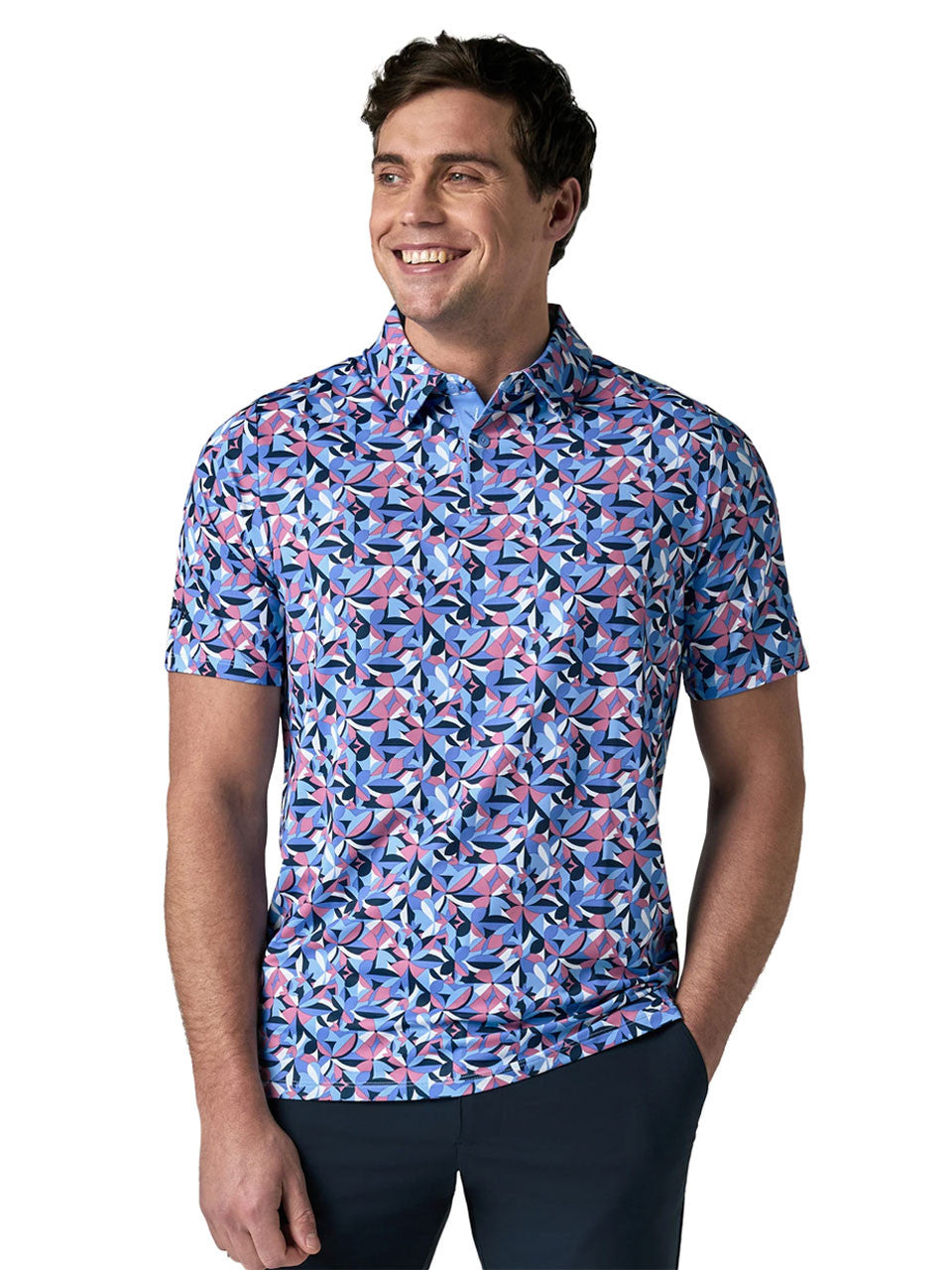 Callaway Dogwood Floral Polo - Vista Blue