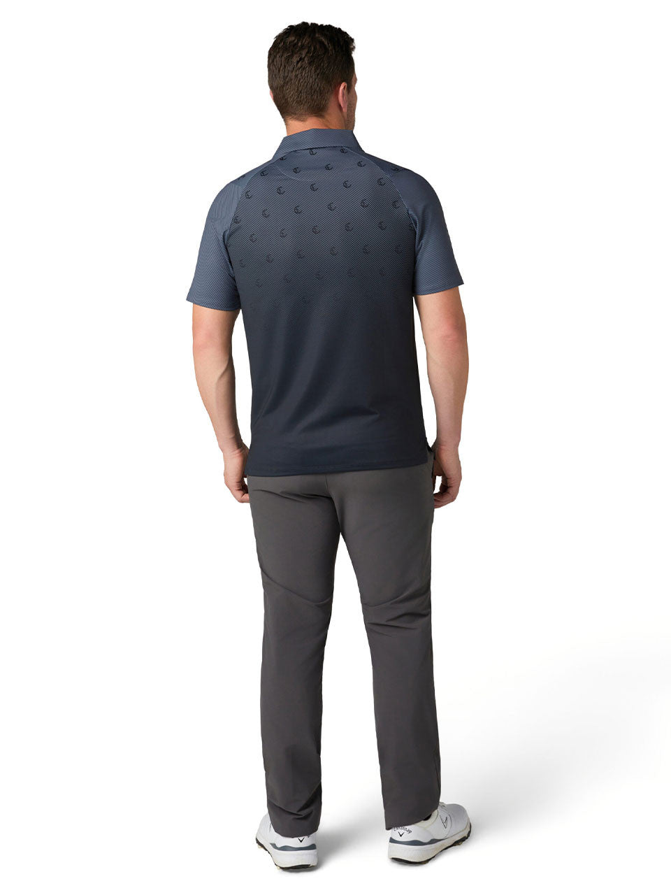 Callaway Eng "C" Twill Print Polo - Caviar