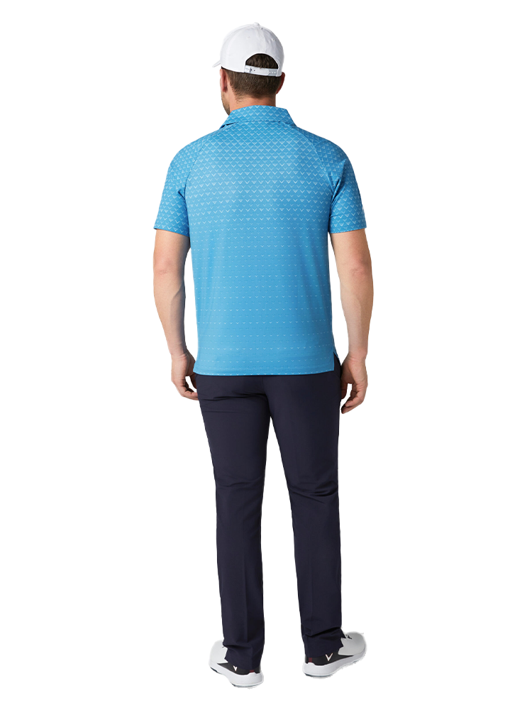 Callaway Engineered Chev Ombre Print Polo - Cendre Blue