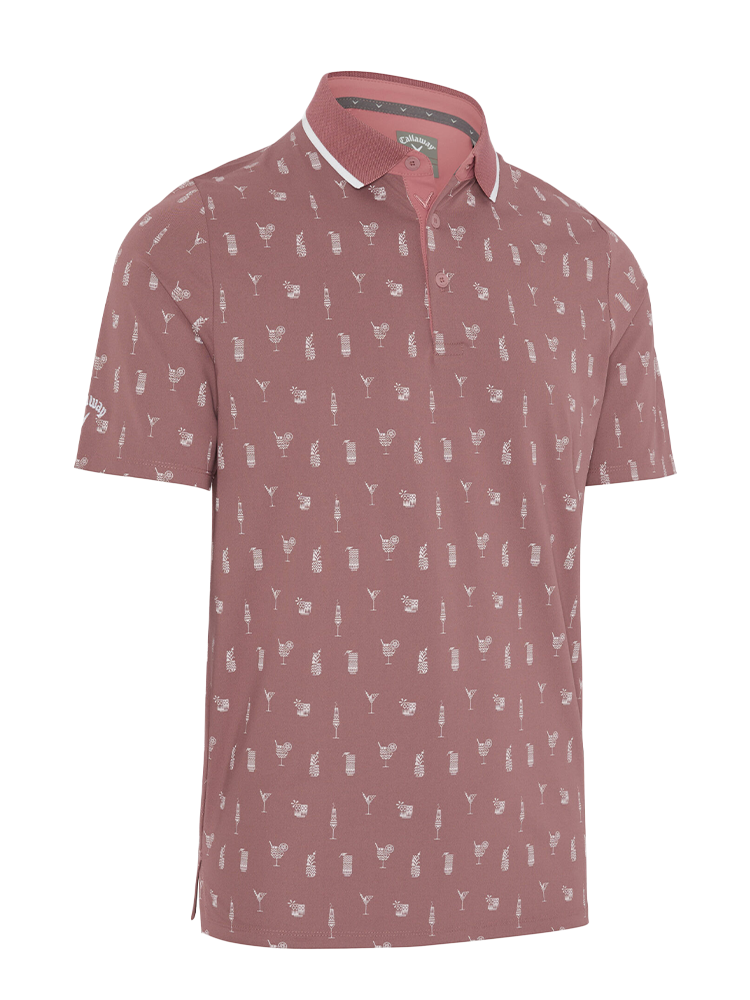 Callaway Geo Cocktail Print Polo - Mesa Rose
