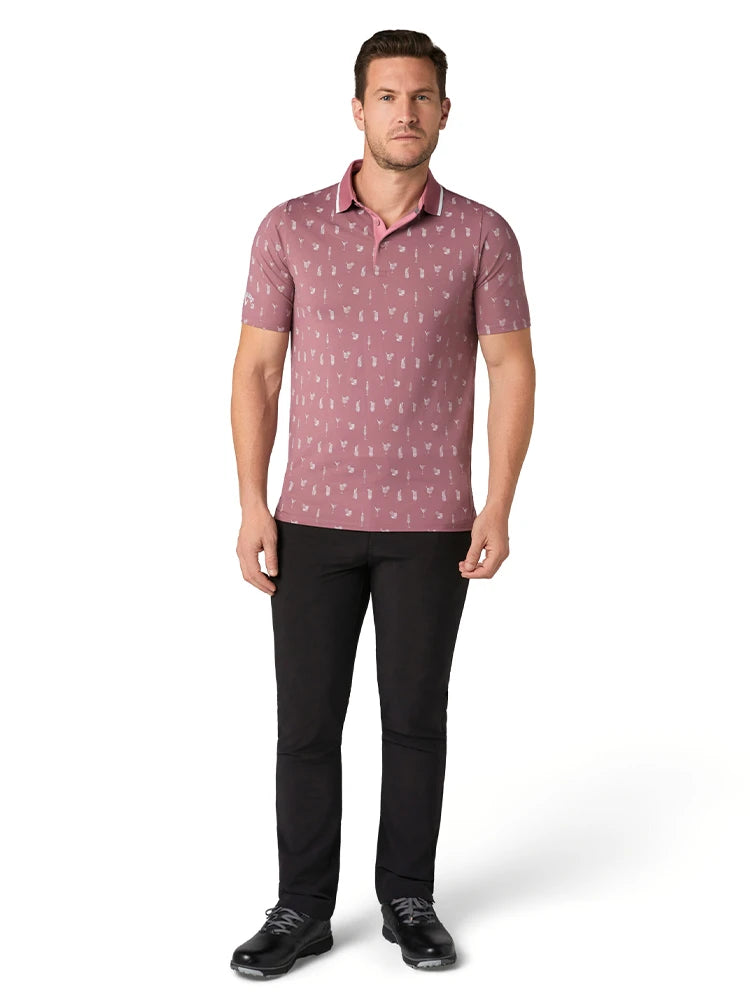Callaway Geo Cocktail Print Polo - Mesa Rose