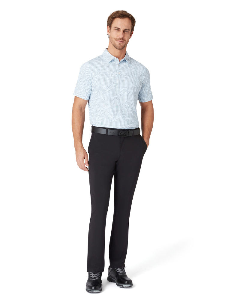 Callaway Gingham Print Polo - Bright White
