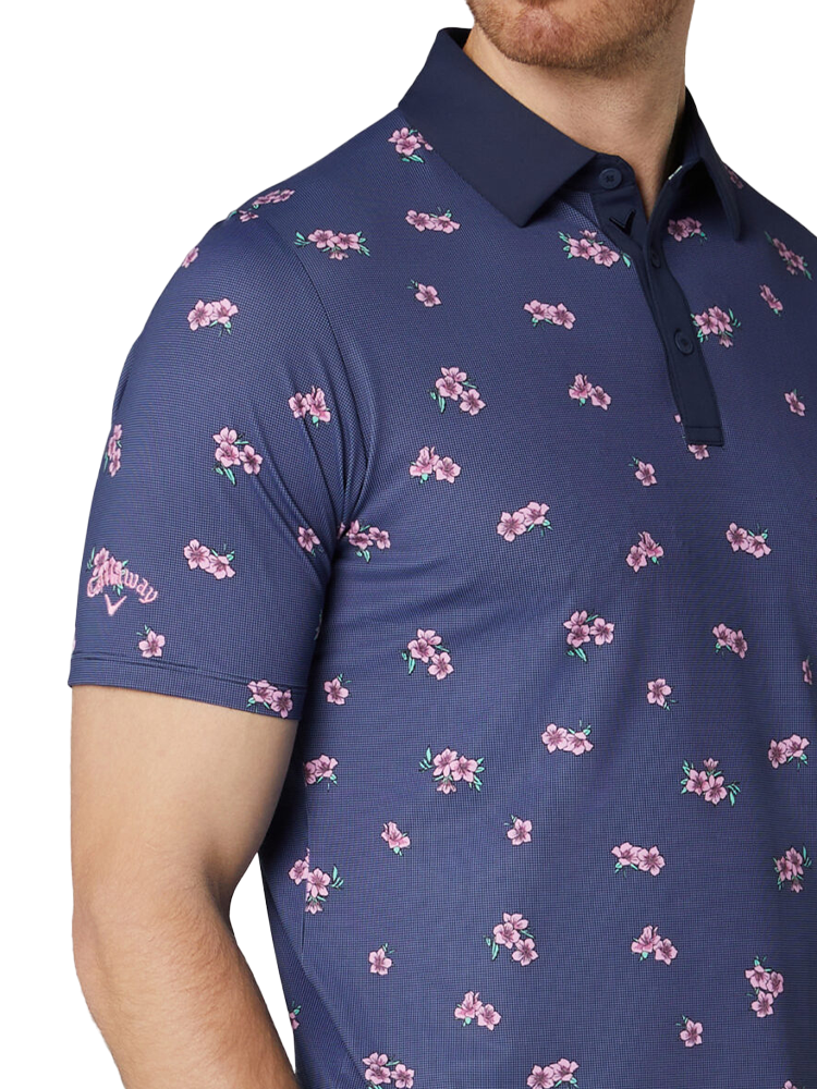 Callaway Golf Azalea Gingham Polo - Peacoat