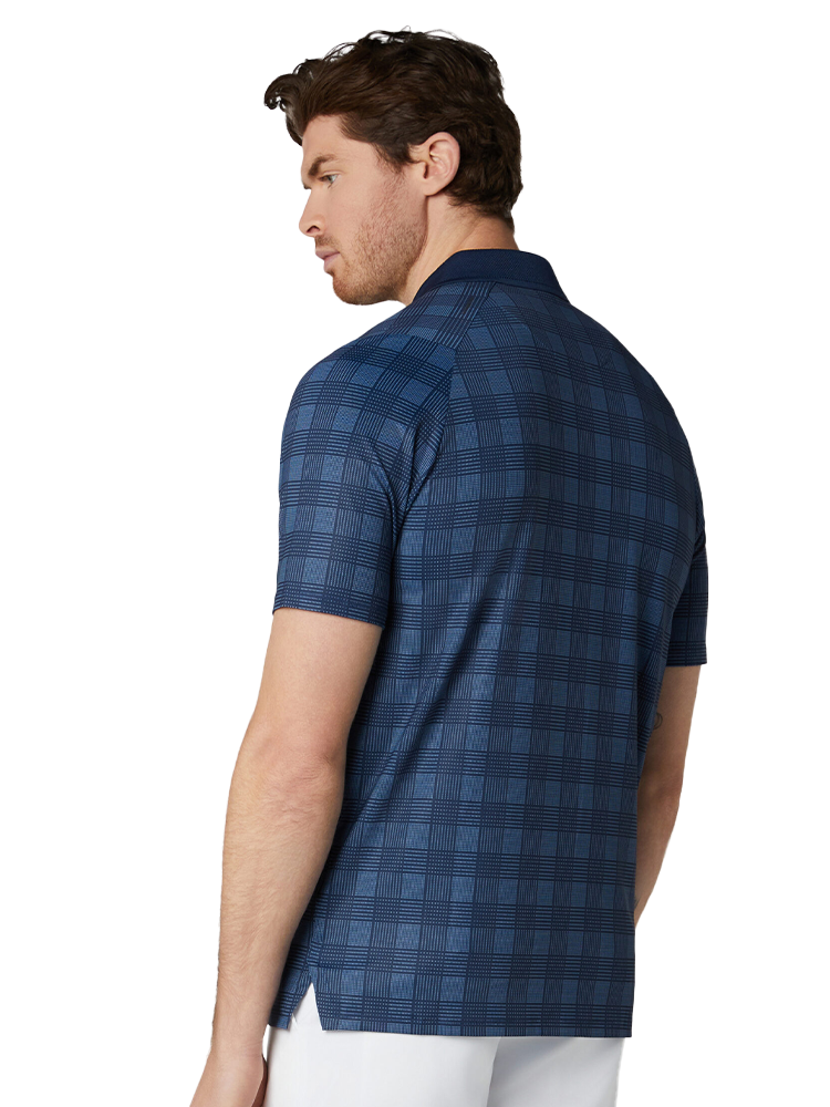 Callaway Golf Chev Plaid Print Polo - Peacoat