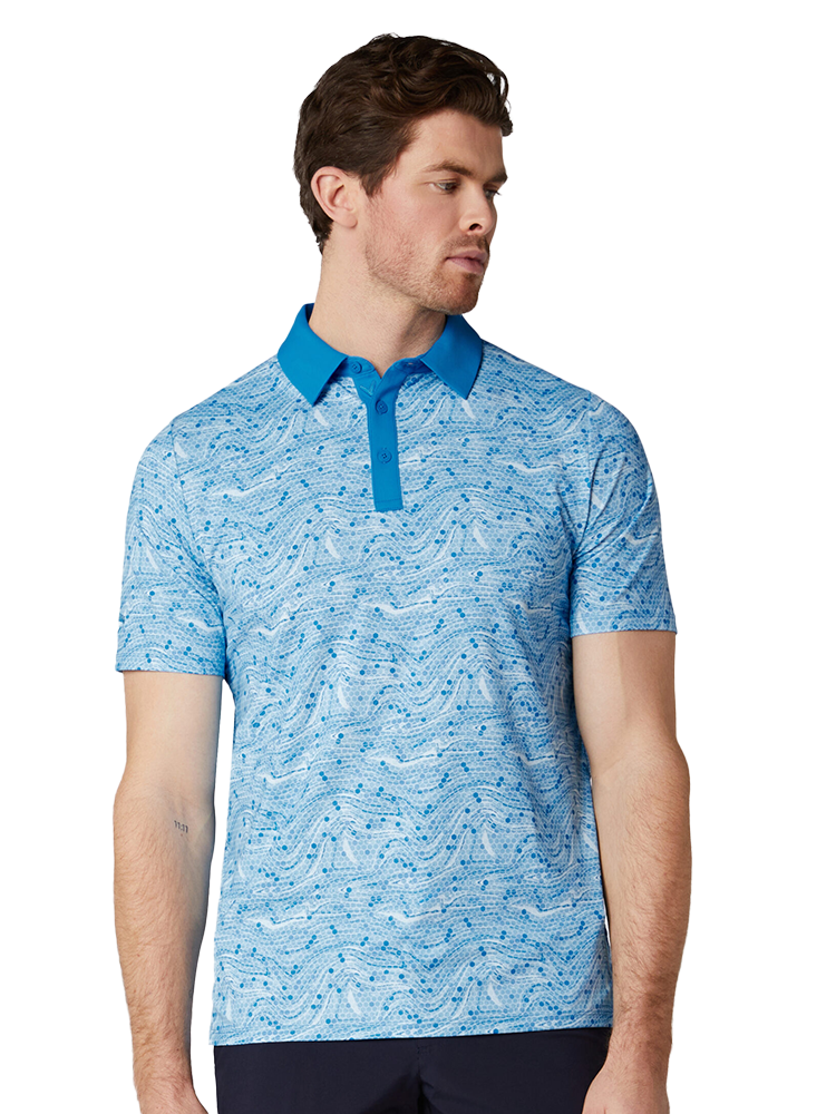 Callaway Hex Marble Polo - Brilliant Blue