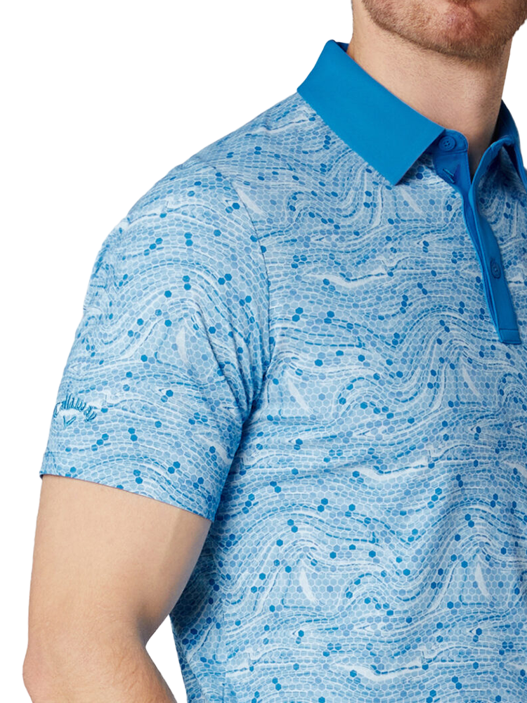 Callaway Hex Marble Polo - Brilliant Blue