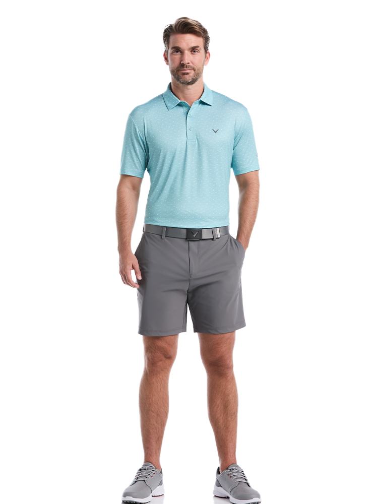 Callaway Pro Spin All Over Chev Printed Polo (Relaxed Fit) - Aquifer