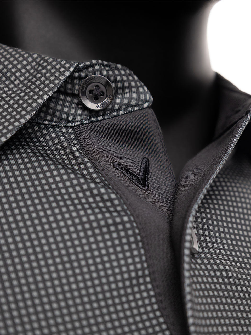 Callaway Pro Spin Gingham Polo (Relaxed Fit) - Caviar