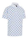 Callaway Sailboat Sunset Geo Print Polo - Bright White