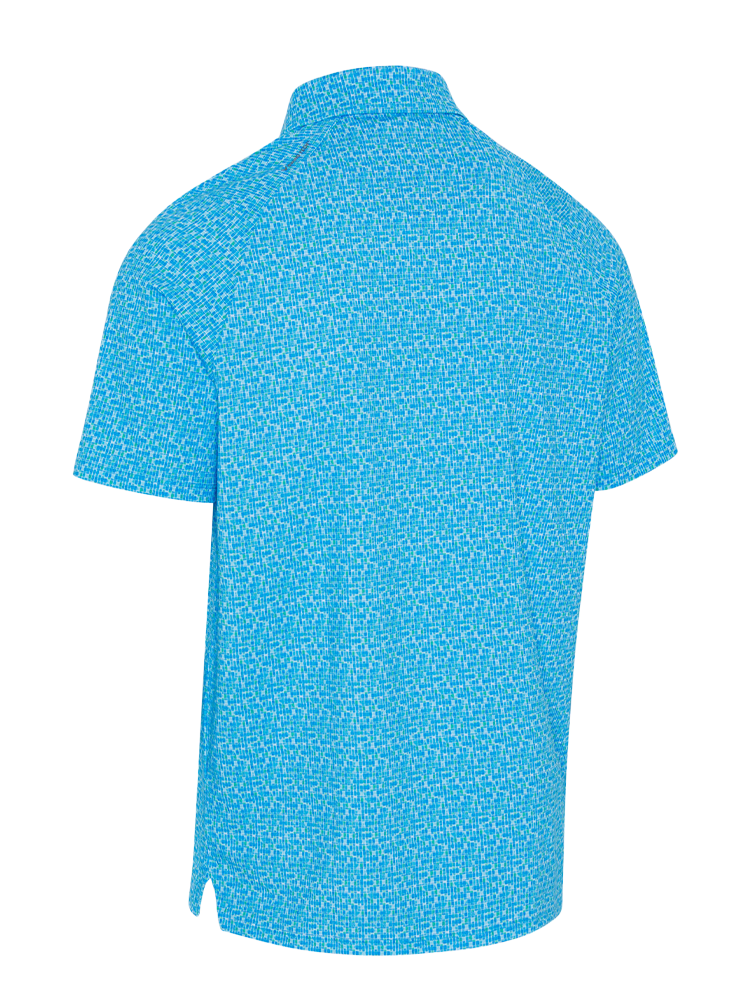 Callaway Tile Gingham Print Polo - Brilliant Blue