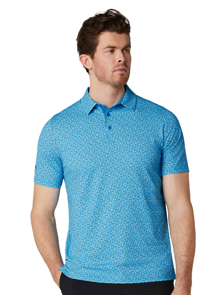 Callaway Tile Gingham Print Polo - Brilliant Blue
