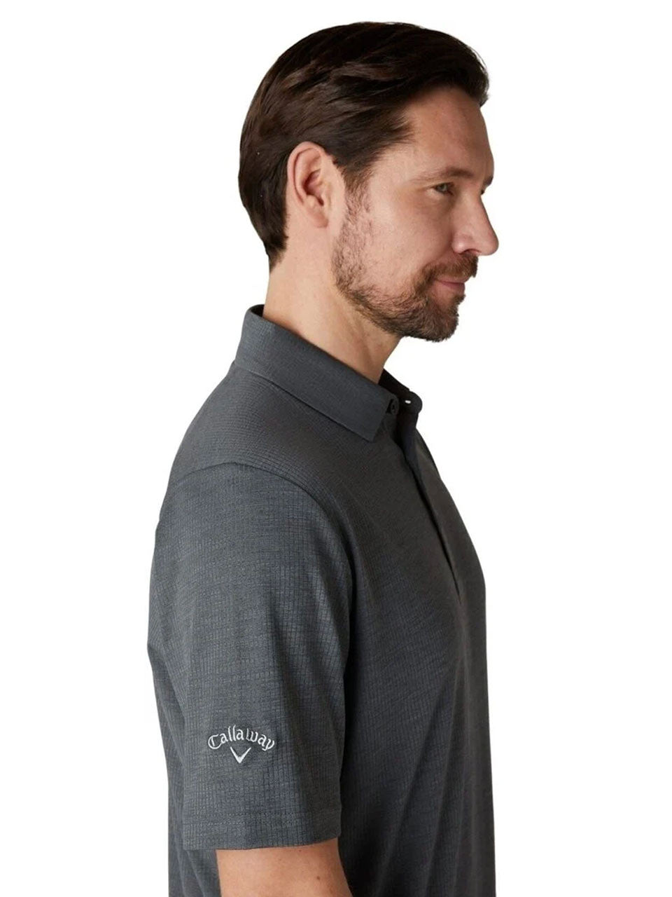 Callaway Ventilated Classic Jacquard Golf Polo - Caviar