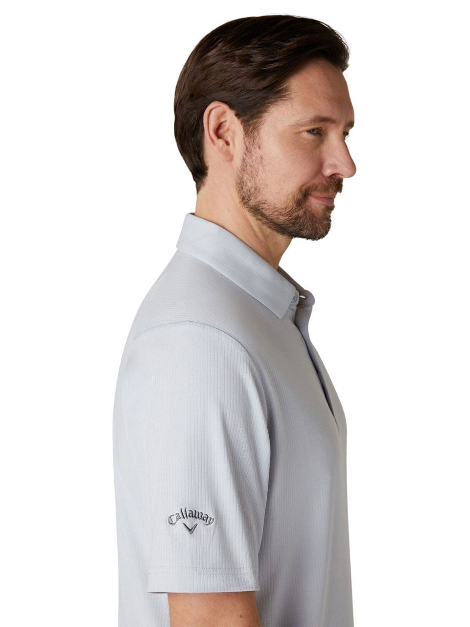 Callaway Ventilated Classic Jacquard Golf Polo - Grey Dawn
