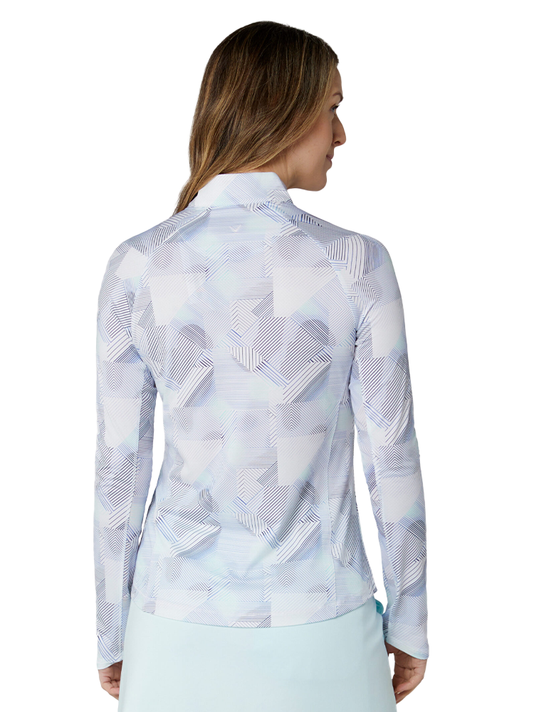 Callaway Women's Active Geo Long Sleeve Sun Protection Top - Bright White