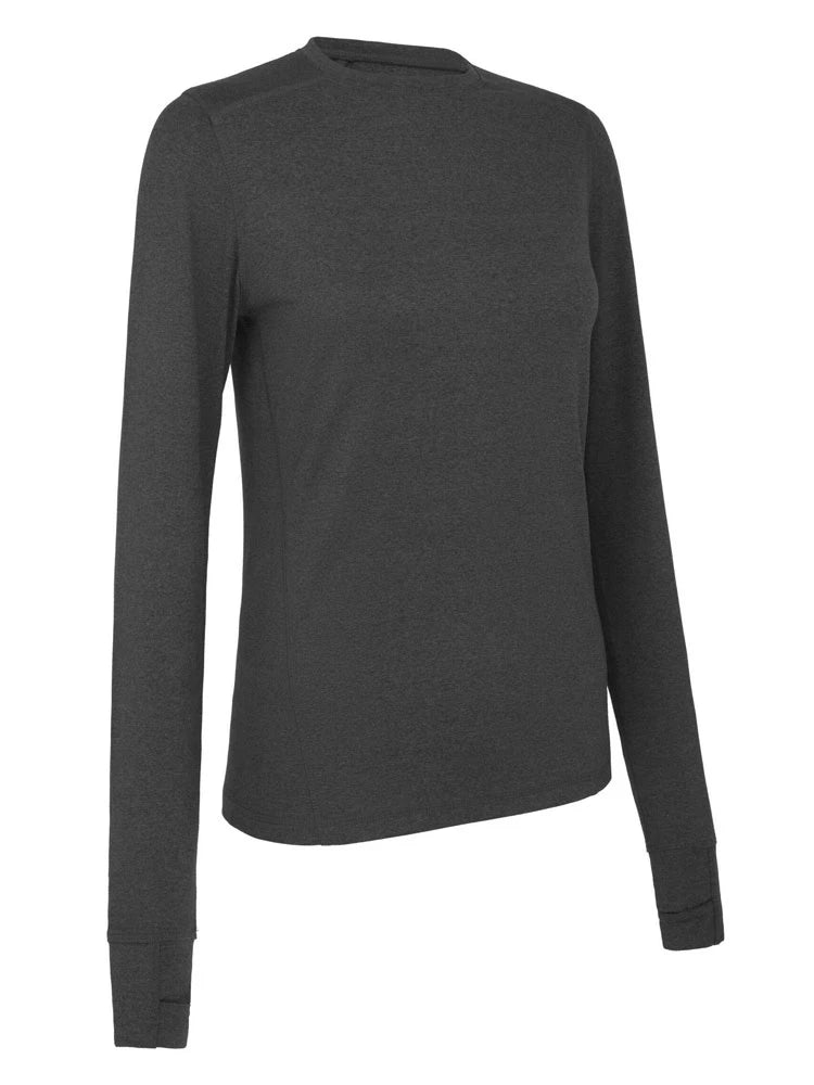 Callaway Women's Crew Neck Base Layer - Ebony Heather