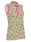 Callaway Women's Floral Sleeveless Polo - Cheeky Pink