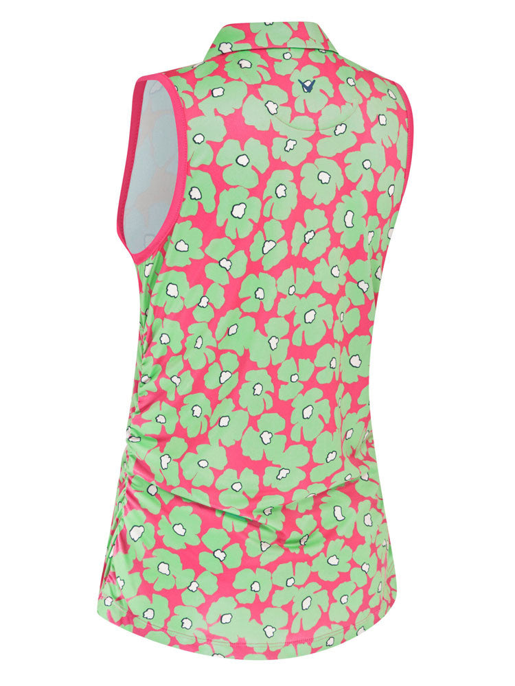 Callaway Women's Floral Sleeveless Polo - Cheeky Pink